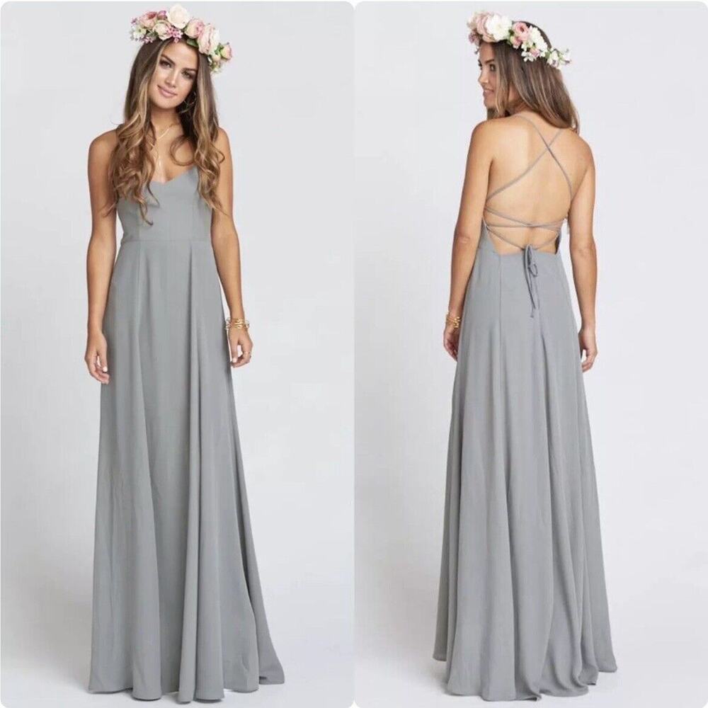 Show Me Your Mumu Godshaw‎ Goddess Gown Dress Sleeveless V-Neck Gray S NEW